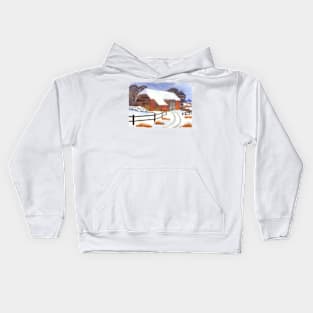 Barn in Snow Kids Hoodie